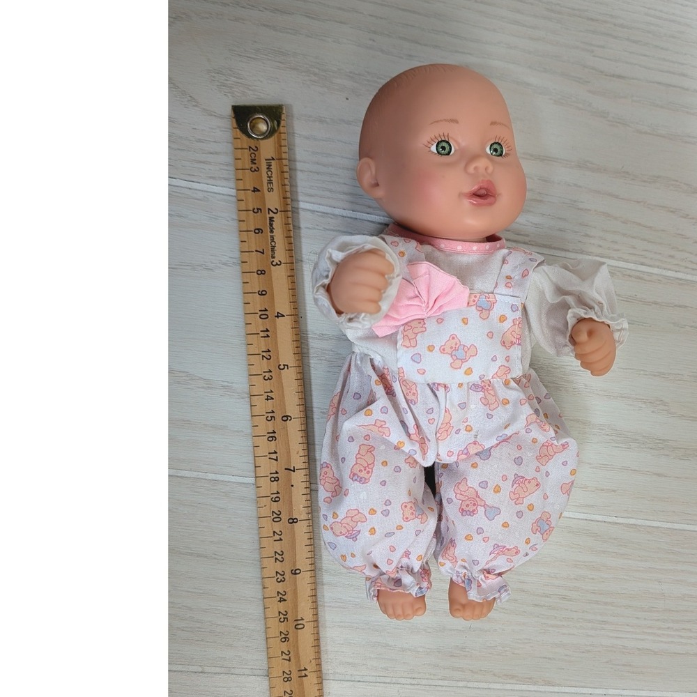 Lauer Toys Waterbabies Water Baby Doll 10" Pink White Bear Outfit 2008